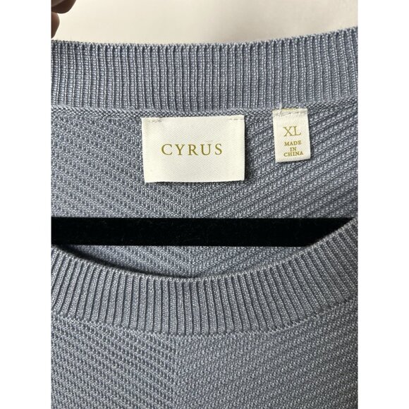 Cyrus Womens Blue Short Sleeve Round Neck Pullover Sweater Size XL NWT - Picture 10 of 10